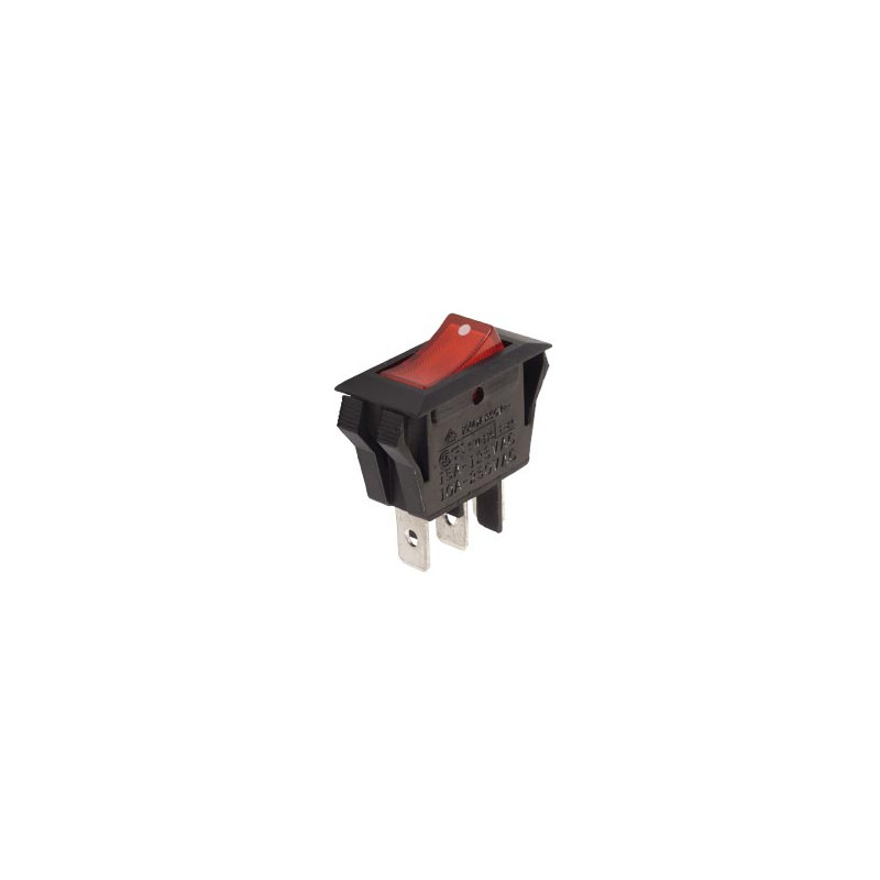 INTERRUPTEUR DE PUISSANCE A BASCULE 10A-250V SPST ON-OFF - AVEC TEMOIN NEON ORANGE