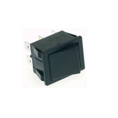 INTERRUPTEUR DE PUISSANCE A BASCULE 10A-250V DPDT ON-ON - CAPUCHON NOI