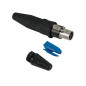 REAN TINY - CONNECTEUR FEMELLE, 3 PÔLES, NOIR, CONTACTS DORÉS