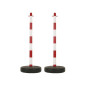 Poteau en plastique pour chaîne de signalisation - rouge/blanc - 2 pcs