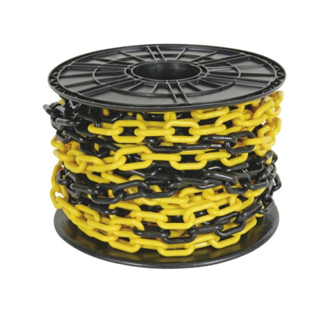 CHAÎNE JAUNE/NOIR 8 mm SUR DÉVIDOIR - 25 m - PRL