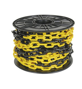 CHAÎNE JAUNE/NOIR 8 mm SUR DÉVIDOIR - 25 m - PRL