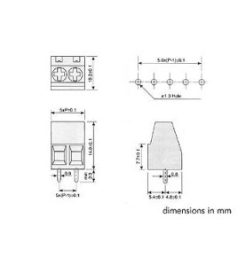 BORNIER A VIS PROFESSIONNEL, 2 POLES, AU PAS DE 5mm - Velleman