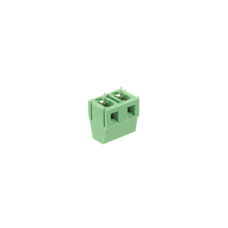 BORNIER PROFESSIONNEL, 2 PÔLES, VERT, AU PAS DE 7.5mm
