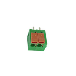 BORNIER SANS VIS, 2 POLES, VERT, AU PAS DE 5mm - Velleman