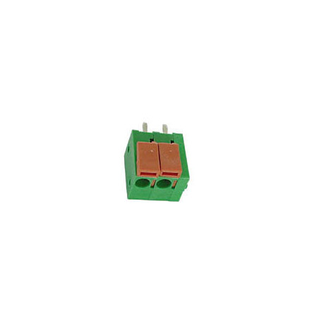 BORNIER SANS VIS, 2 POLES, VERT, AU PAS DE 5mm - Velleman