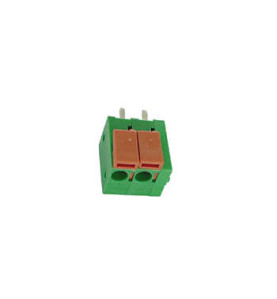 BORNIER SANS VIS, 2 POLES, VERT, AU PAS DE 5mm - Velleman