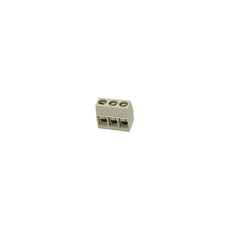 BORNIER A VIS, 3 POLES, TYPE CARRE, IVOIRE, AU PAS DE 5mm