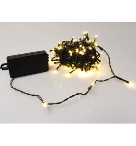 Smart Light LED - 10 m - 100 lampes blanc chaud - fil vert - modulateu