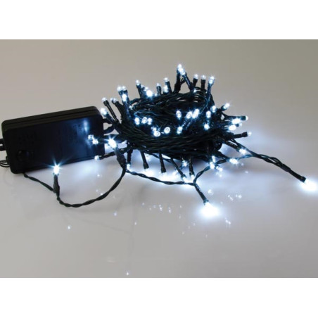 Smart Light LED - 10 m - 100 lampes blanches - fil vert - modulateur -