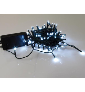 Smart Light LED - 10 m - 100 lampes blanches - fil vert - modulateur -