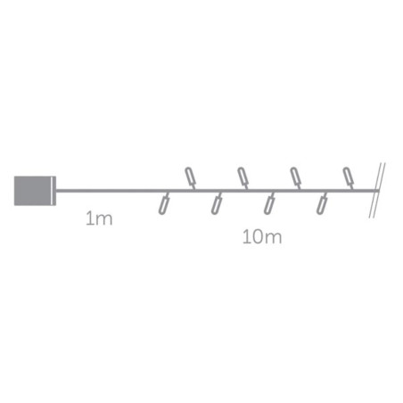Smart Light LED - 10 m - 100 lampes blanches - fil vert - modulateur - piles non fournies