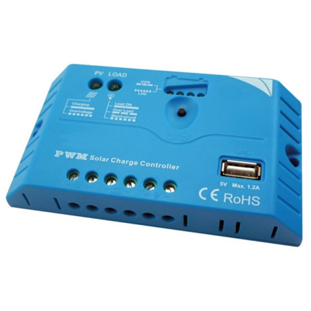 RÉGULATEUR SOLAIRE MLI AVEC CONNEXION USB - 10 A - 12/12 VCC - Vellema