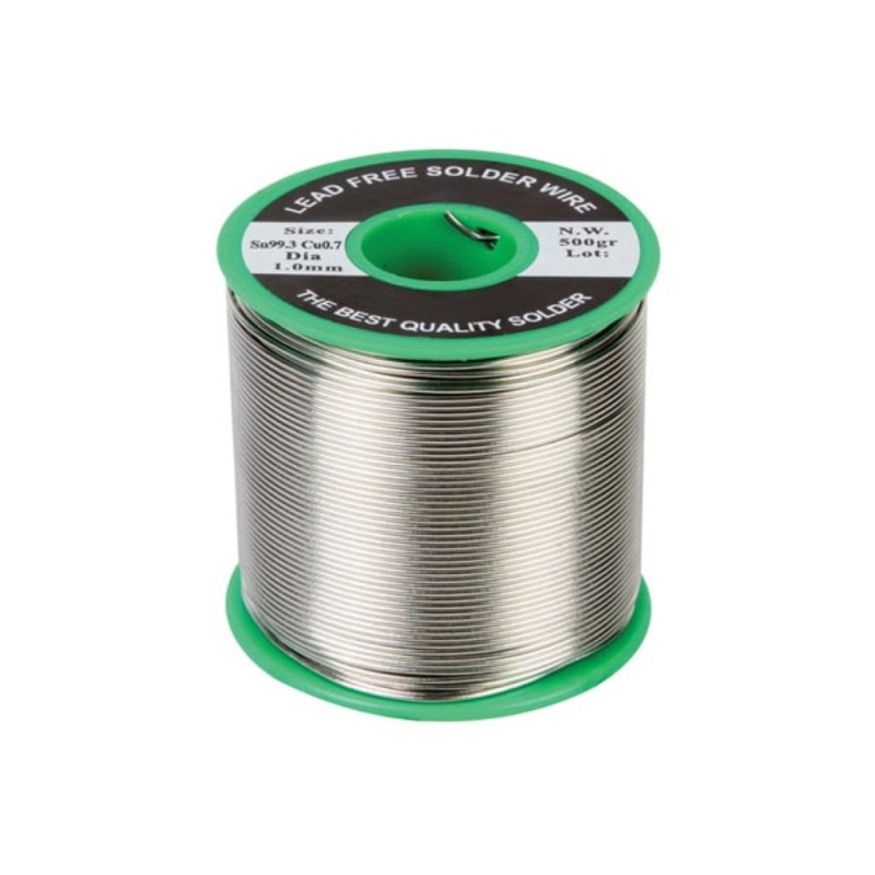 Fil de soudure, SANS PLOMB, Sn 99.3% - Cu 0.7% 1mm 500g