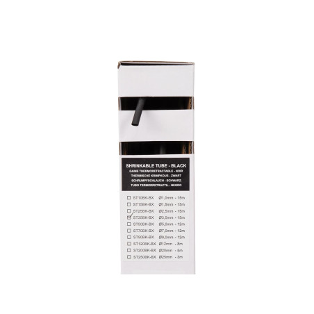 Gaine thermorétractable 2:1 - 3.5 mm - noir - 15 m - boîte