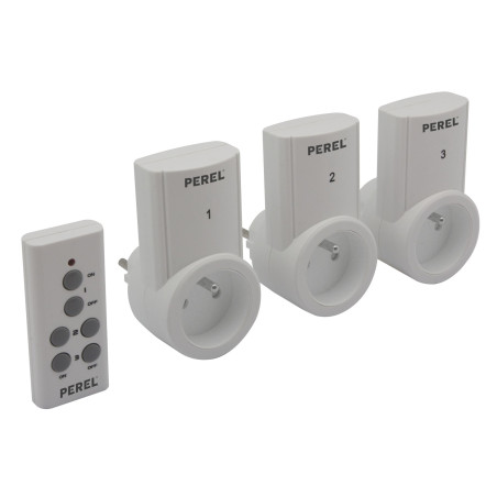 JEU DE PRISES AVEC TÉLÉCOMMANDE (3 PRISES + TÉLÉCOMMANDE) - PRL