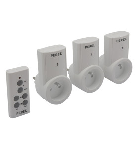 JEU DE PRISES AVEC TÉLÉCOMMANDE (3 PRISES + TÉLÉCOMMANDE) - PRL