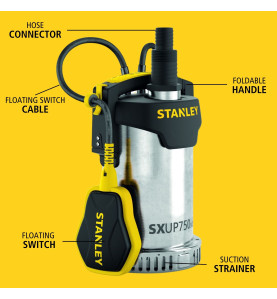 Stanley pompe immergée, eau claire, 750 W, acier inoxydable - PRL