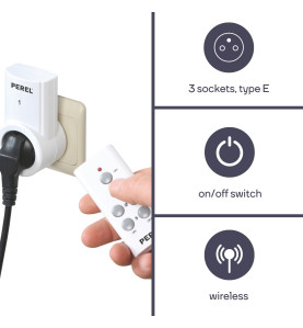 JEU DE PRISES AVEC TÉLÉCOMMANDE (3 PRISES + TÉLÉCOMMANDE) - PRL