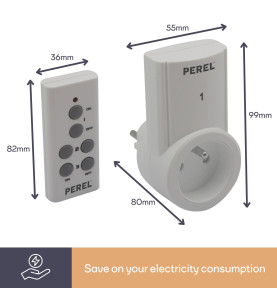 JEU DE PRISES AVEC TÉLÉCOMMANDE (3 PRISES + TÉLÉCOMMANDE) - PRL