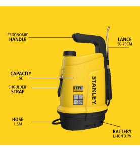 Stanley - Pulvérisateur à batterie - 5 L - 3.7 V - 2.6 Ah - PRL