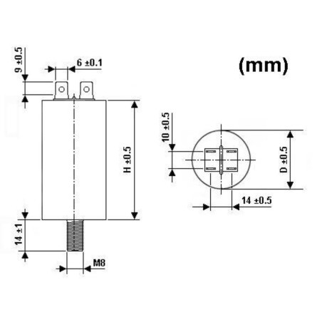 CONDENSATEUR DE MARCHE 0.6µF/450V