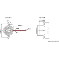 BUZZER SUBMINIATURE - CONNEXION DE FILS