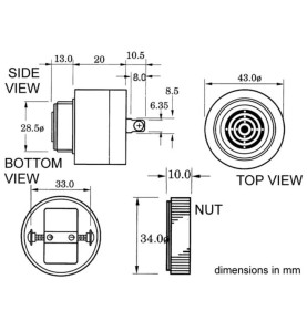 BUZZER CA/CC 220V TYPE A VISSER - Velleman