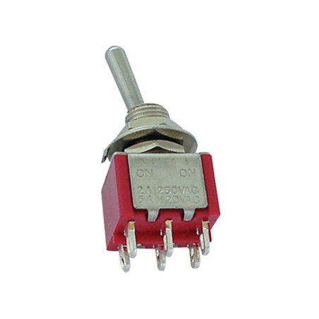 INVERSEUR VERTICAL DPDT ON-ON - TYPE POUR CI - Velleman