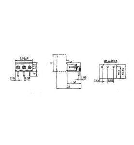 BORNIER MALE COUDE EMBROCHABLE - 5 POLES - Velleman