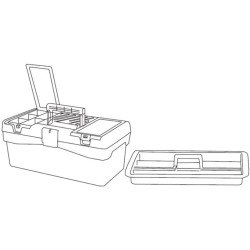 TAYG Boîte à outils avec plateau, 400 x 217 x 166 mm, 14,4 L