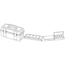 TAYG - Coffre à Outils - 356 x 184 x 163 mm - avec Plateau et Boîte de Rangement - 10,9 L