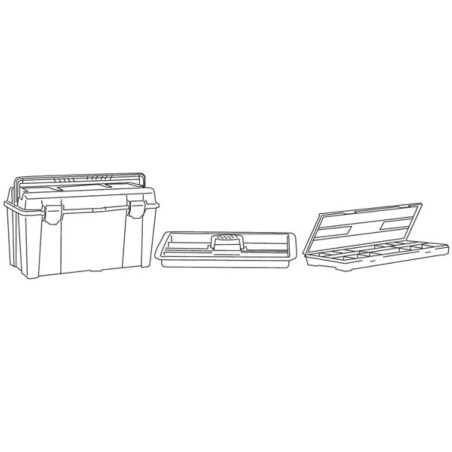 TAYG - Coffre à Outils - 480 x 258 x 255 mm - avec Plateau et Bac - 31,5 L