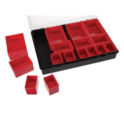 TAYG - Boîte de Rangement - 330 x 247 x 54 mm - 16 Compartiments Amovibles - 4,4 L