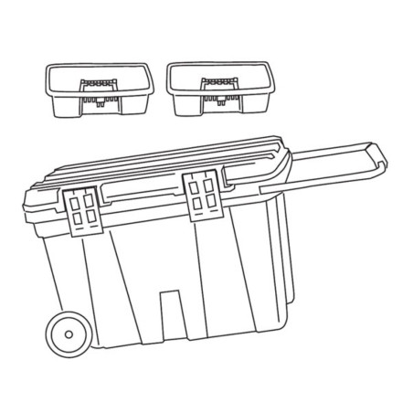 TAYG Caisse à outils sur roulettes avec plateau, 775x472x493 mm, 180 L