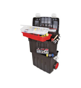 TAYG Caisse à outils sur roulettes avec plateau et boîte, 470x290x630 
