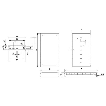 COFFRET RFI "LOW MODULAR" - 82.5 x 68 x 17mm