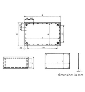 COFFRET "OPTATIVE" EN PLASTIQUE - BLEU PETROLE 160 x 96 x 61mm - Velle