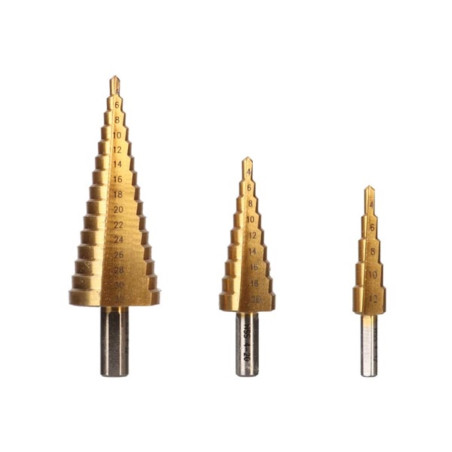 FORET ÉTAGÉ HSS - REVÊTEMENT EN TITANE - 3 pcs - PRL
