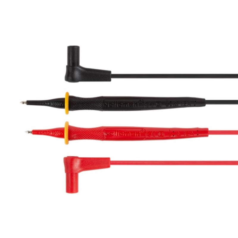 JEU DE CORDONS DE MESURE EN PVC - CAT III 600 V - 12 A - 18 AWG - LONGUEUR 70 cm