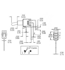 INVERSEUR 90° SUBMINIATURE VERTICAL UNIPOLAIRE ON-ON - Velleman