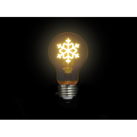 Deco bulb - ampoule LED - filament doré en forme de flocon de neige - E27
