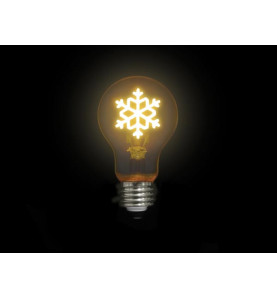 Deco bulb - ampoule LED - filament doré en forme de flocon de neige - 