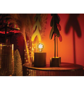 Deco bulb - ampoule LED - filament doré en forme de flocon de neige - 