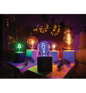 Deco bulb - ampoule LED - filament doré en forme de flocon de neige - 