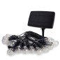 Solar LED - 15 m - 15 lampes blanc chaud - càble noir