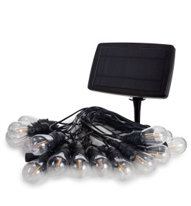 Solar LED - 15 m - 15 lampes blanc chaud - càble noir - PRL