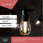 Solar LED - 15 m - 15 lampes blanc chaud - càble noir
