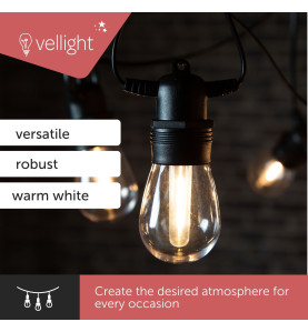 Solar LED - 15 m - 15 lampes blanc chaud - càble noir - PRL