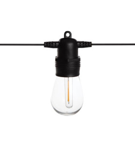 Solar LED - 15 m - 15 lampes blanc chaud - càble noir - PRL